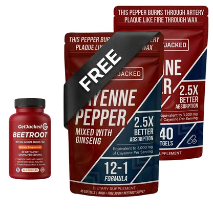Support Vascular Function with GetJacked | Cayenne, Ginseng & Beetroot |