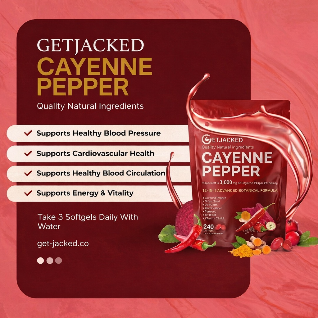 Support Vascular Function with GetJacked Cayenne Softgels (Copy)