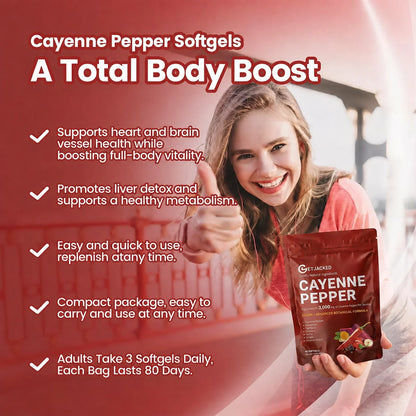 Support Vascular Function with GetJacked Cayenne Softgels 90