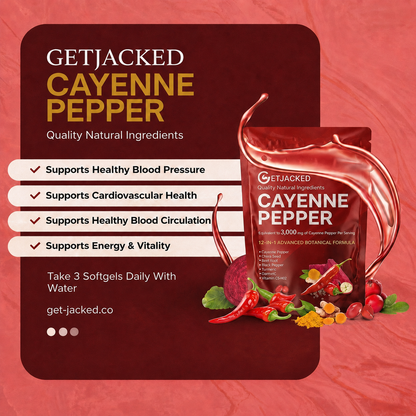 Support Vascular Function with GetJacked Cayenne Softgels 45