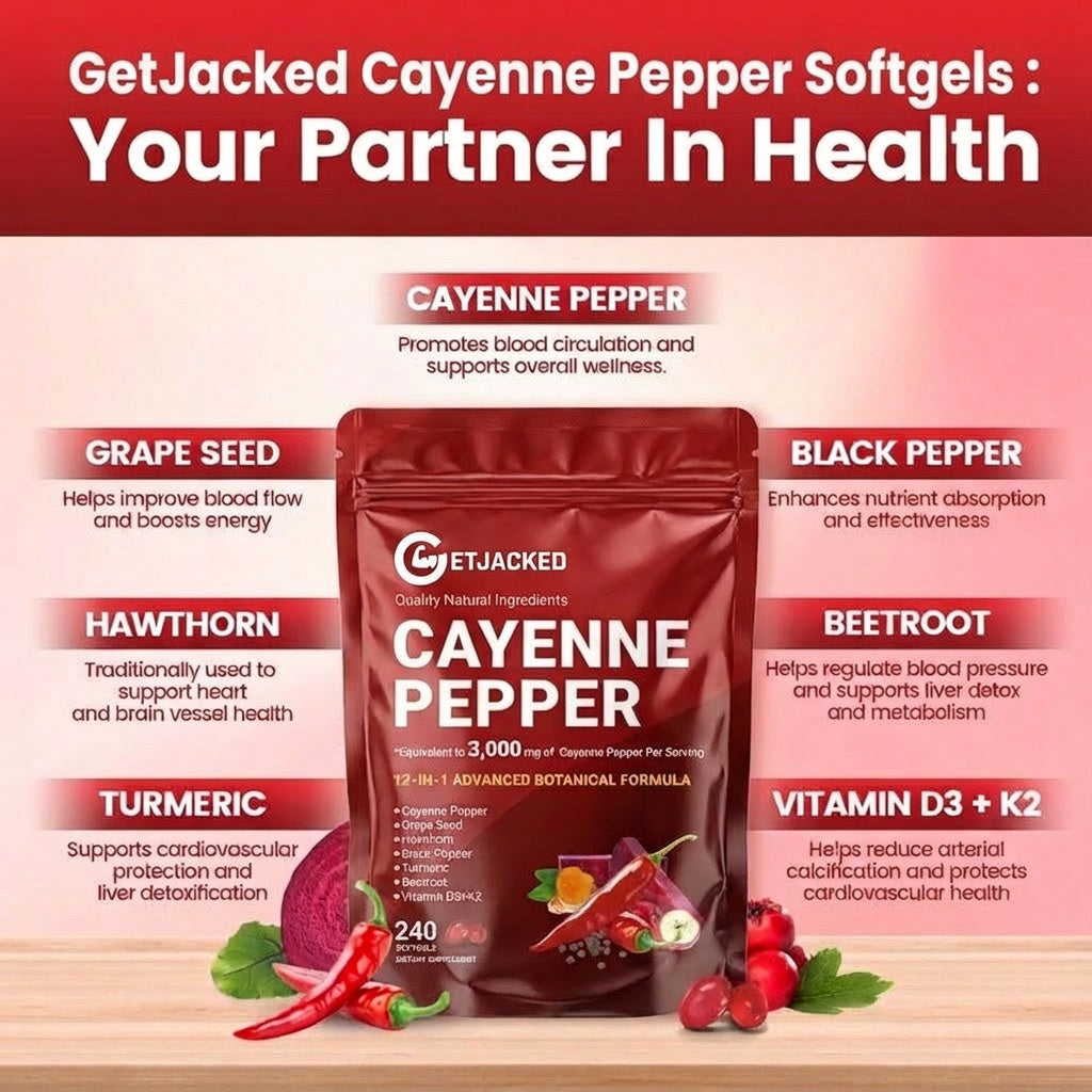 Support Vascular Function with GetJacked Cayenne Softgels (Copy)