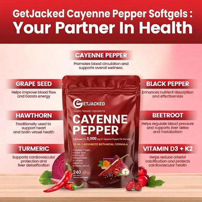Support Vascular Function with GetJacked Cayenne Softgels (Copy)